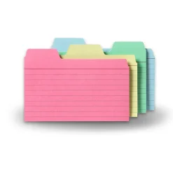 Find It 3" x 5" Tabbed Index Cards, Assorted Colors, 48/Pack (FT07216)