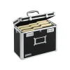 Find It Heavy Duty Metal File Box Hinged, Letter Size, Black with Chrome Finish (VZ01187)