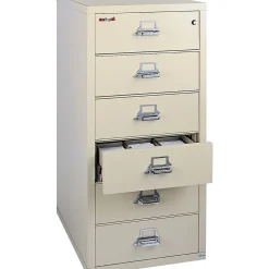 FireKing Card, Check and Note File, 6-Drawer, Parchment