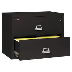 FireKing Classic 2-Drawer Lateral File Cabinet, Fire Resistant, Letter/Legal, Black, 37.5"W (2-3822-CBL)