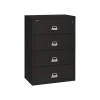 FireKing Classic 4-Drawer Lateral File Cabinet, Fire Resistant, Letter/Legal, Black, 37.5"W (4-3822-CBL)