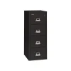 FireKing Classic 4-Drawer Vertical File Cabinet, Fire Resistant, Letter, Black, 25.06"D (4-1825-CBL)