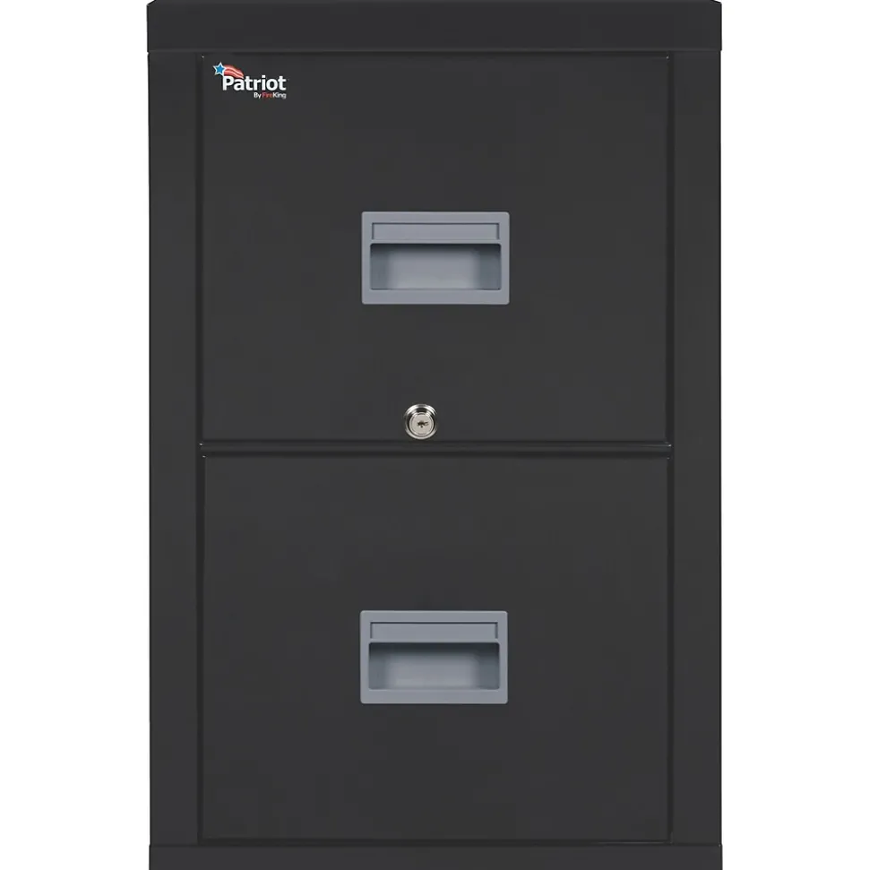 FireKing® 2-Drawer Vertical File Cabinet, Letter, Black, 32"D (2P1831CBLI)