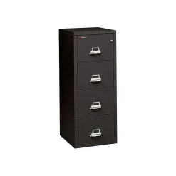 FireKing 2-Hour 4-Drawer Fire Resistant Vertical File Cabinet, Legal Size, Inside Delivery, Black