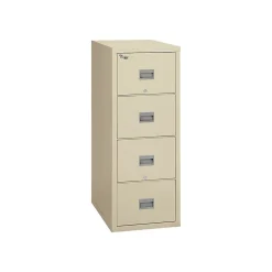 FireKing Patriot 4-Drawer Vertical File Cabinet, Fire Resistant, Letter, Parchment, 31.56"D (4P1831-CPA)