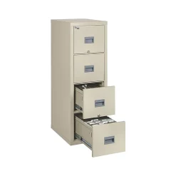 FireKing Patriot 4-Drawer Vertical File Cabinet, Fire Resistant, Letter, Parchment, 31.56
