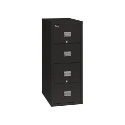 FireKing Patriot 4-Drawer Vertical File Cabinet, Fire Resistant, Letter/Legal, Black, 25"D (4P1825-CBL)