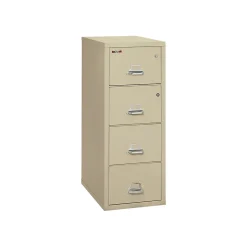 FireKing Safe-in-a-File 4 File Drawer Vertical File Cabinet, Fire Resistant, Beige, Legal, 31.56"D (4-2131-CPASF)