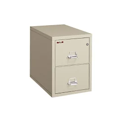 FireKing Safe-In-A-File Vertical File Cabinet, Legal, 2-Drawer, Parchment, 31 1/2"D