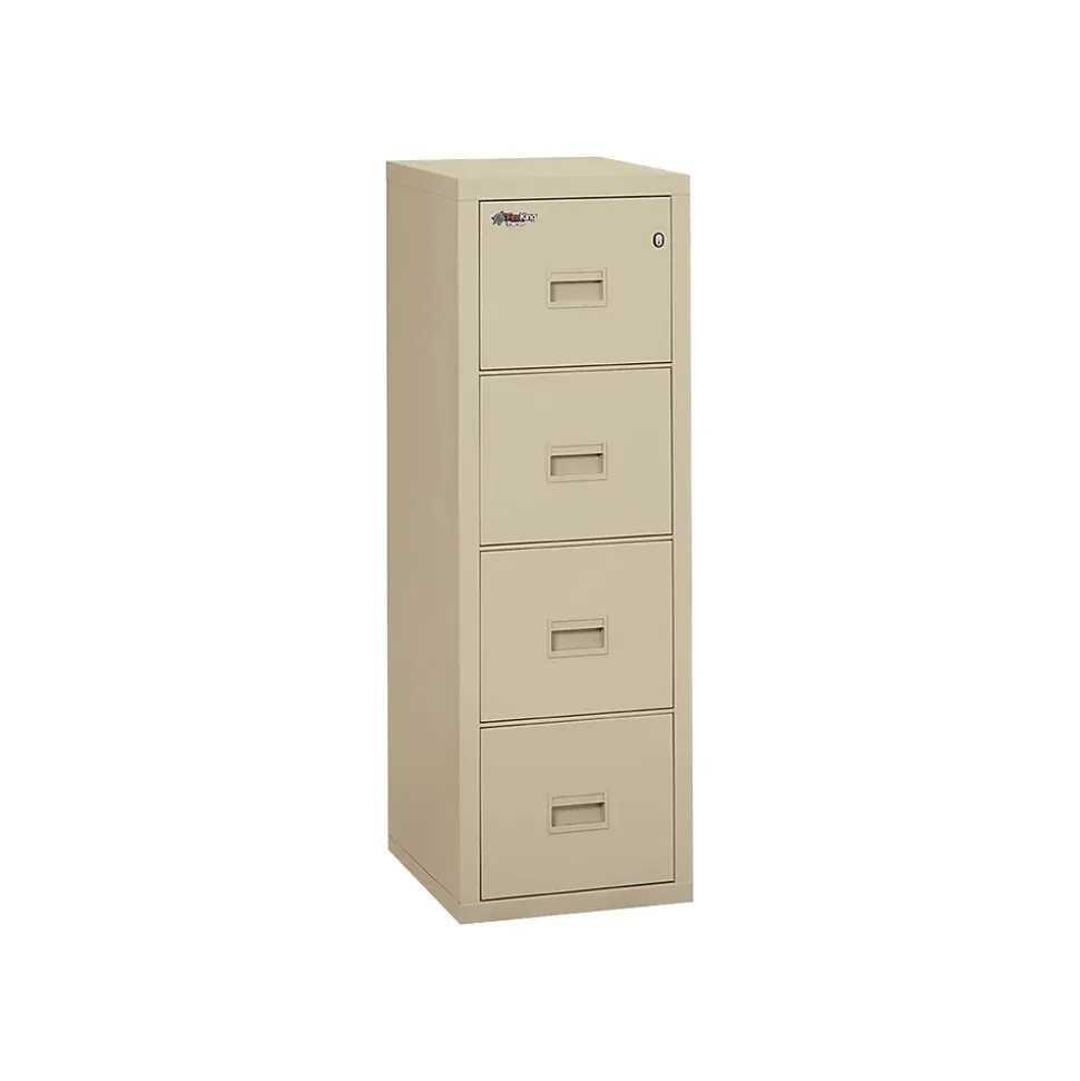 FireKing Turtle 4-Drawer Vertical File Cabinet, Fire Resistant, Letter/Legal, Beige, 22.13"D (4R1822-CPA)
