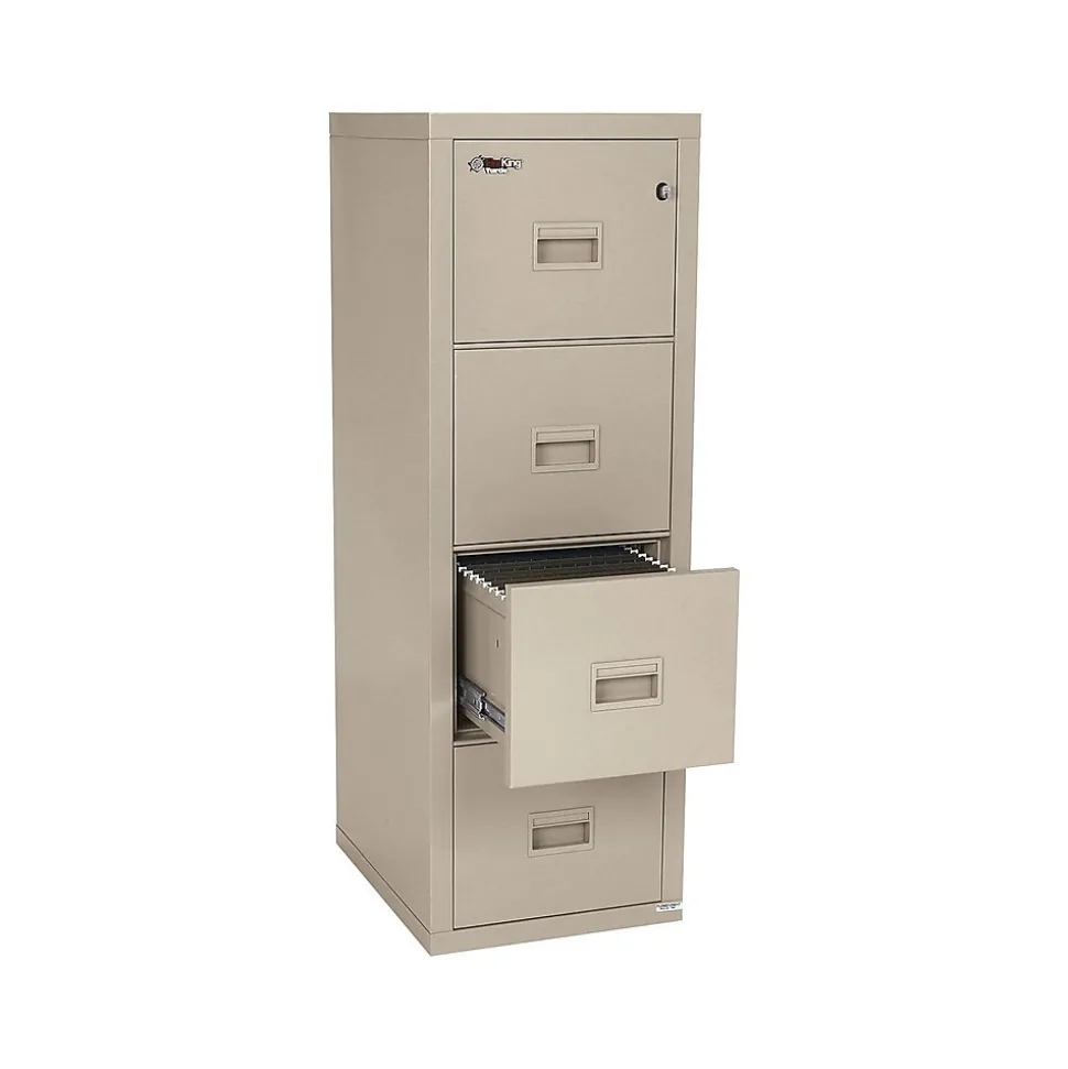 FireKing Turtle 4-Drawer Vertical File Cabinet, Fire Resistant, Letter/Legal, Beige, 22.13"D (4R1822-CPA)