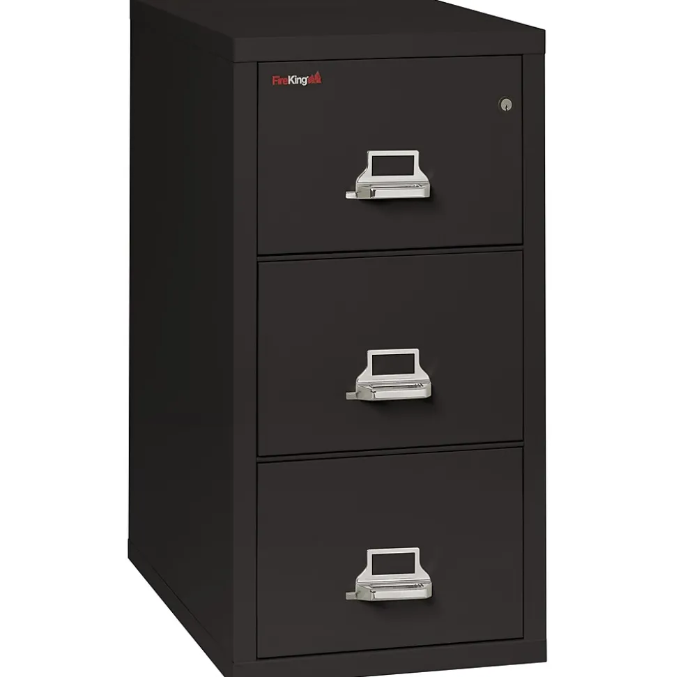 FireKing Vertical 3 Drawer Legal Fireproof File Cabinet - Black (3-3121-CBLI)