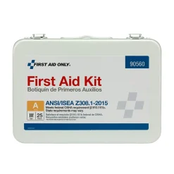 First Aid Only Metal First Aid Kit, ANSI 2015 Class A, 25 People, 89 Pieces (90560)