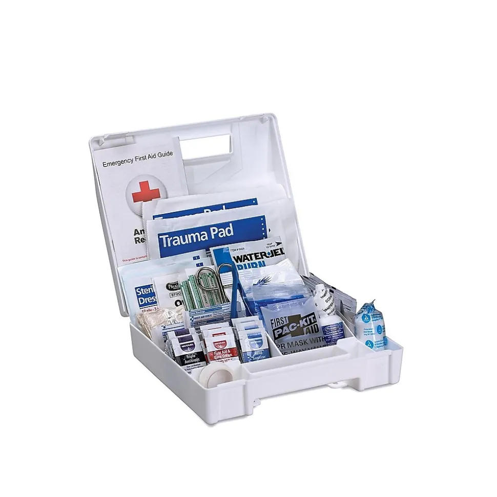 First Aid Only Plastic First Aid Kit with Medication, ANSI 2015 Class A, 25 People, 141 Pieces (90589)