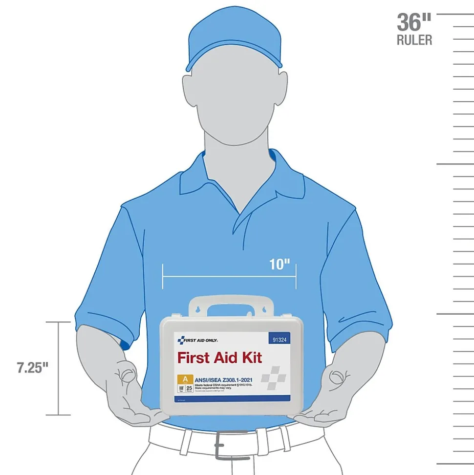 First Aid Only Plastic First Aid Kit, ANSI 2021 Class A, 25 People, 94 Pieces (91324)
