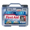 First Aid Only Plastic First Aid Kit with Magnetic Flashlight, 50 People, 322 Pieces, Clear/Blue (91414)