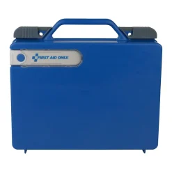 First Aid Only Plastic First Aid Kit with Magnetic Flashlight, 50 People, 322 Pieces, Clear/Blue (91414)