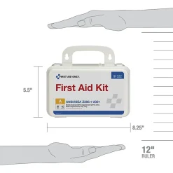 First Aid Only Plastic Weatherproof First Aid Kit, ANSI 2021 Class A, 10 People, 76 Pieces (91322)