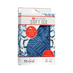 Fit & Fresh Cool Coolers Ice Packs, Navy Sketch Weave/Blue, 2/Pack (10300FF)