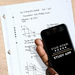 Five Star Reinforced Graph Paper, 8.5" x 11", 3-Hole Punched, 80 Sheets/Pack (170122/170036)