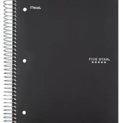 Five Star 3-Subject Notebooks, 8" x 10.5", Wide Ruled, 150 Sheets, Each (51014)