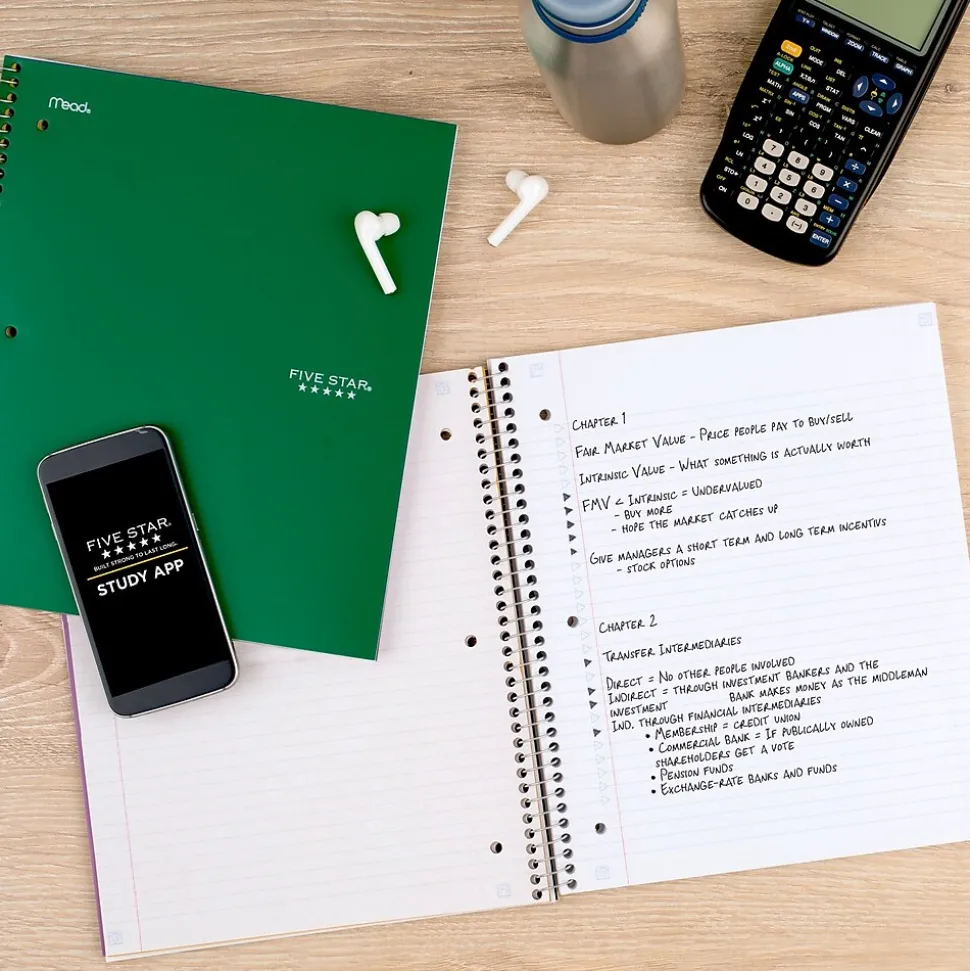 Five Star 3-Subject Notebooks, 8.5" x 11", College Ruled, 150 Sheets (06050/06210)