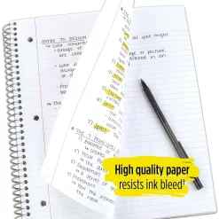 Five Star 5-Subject Notebook, 8.5" x 11", College Ruled, 200 Sheets, Red (72077)