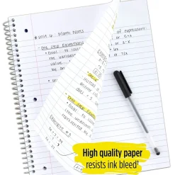 Five Star 3-Subject Wirebound Notebook, 8-1/2" x 11", College Ruled, 150 Sheets, Red (72065)