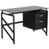 Flash Furniture 46" Glass Glass Computer Desks Black (NANWK036)
