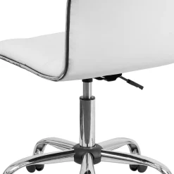 Flash Furniture Alan Armless Vinyl Swivel Low Back Task Office Chair, White/Chrome (DS512BWH)