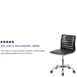 Flash Furniture Alan Armless Vinyl Swivel Low Back Task Office Chair, Black/Chrome (DS512BBK)