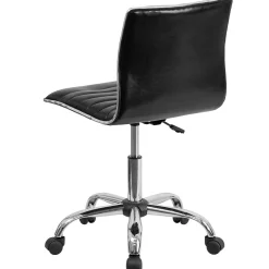 Flash Furniture Alan Armless Vinyl Swivel Low Back Task Office Chair, Black/Chrome (DS512BBK)