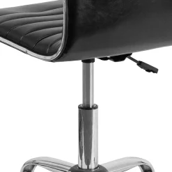 Flash Furniture Alan Armless Vinyl Swivel Low Back Task Office Chair, Black/Chrome (DS512BBK)