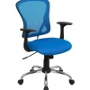 Flash Furniture Alfred Ergonomic Mesh Swivel Mid-Back Task Office Chair, Blue (H8369FBL)