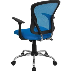 Flash Furniture Alfred Ergonomic Mesh Swivel Mid-Back Task Office Chair, Blue (H8369FBL)
