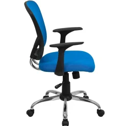 Flash Furniture Alfred Ergonomic Mesh Swivel Mid-Back Task Office Chair, Blue (H8369FBL)