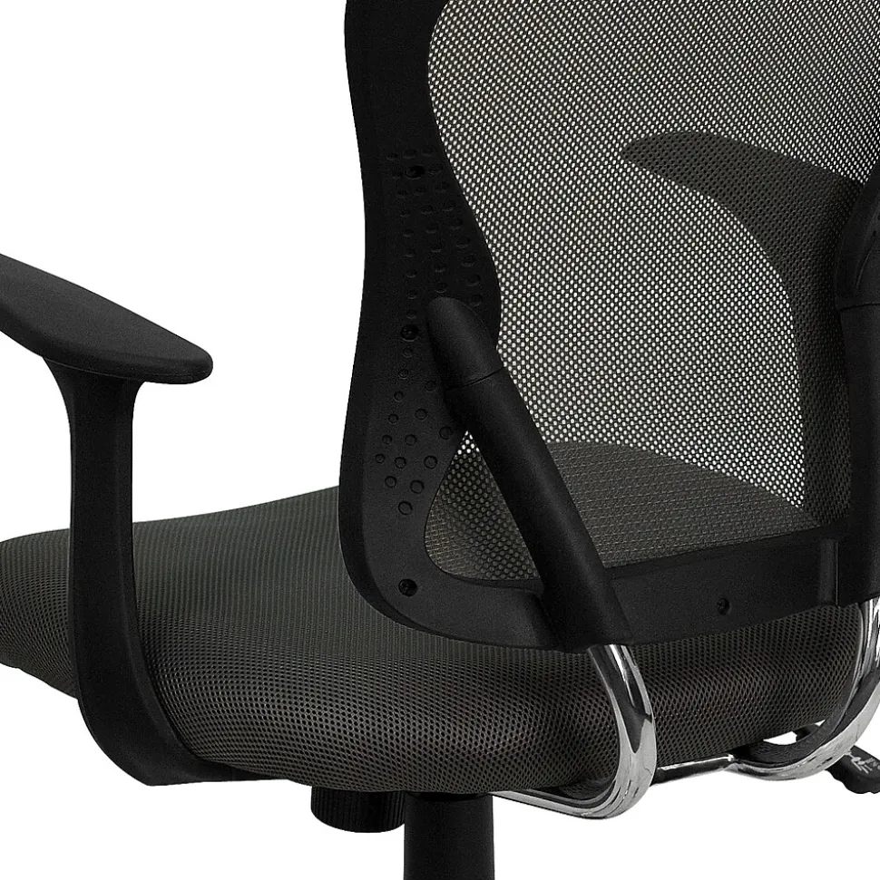 Flash Furniture Alfred Ergonomic Mesh Swivel Mid-Back Task Office Chair, Dark Gray (H8369FDKGY)