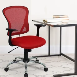 Flash Furniture Alfred Ergonomic Mesh Swivel Mid-Back Task Office Chair, Red (H8369FRED)