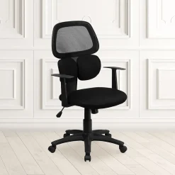 Flash Furniture Ariel Ergonomic Mesh Swivel Mid-Back Task Office Chair, Black (BT2755BK)