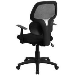 Flash Furniture Ariel Ergonomic Mesh Swivel Mid-Back Task Office Chair, Black (BT2755BK)