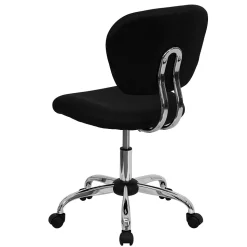 Flash Furniture Beverly Armless Ergonomic Mesh Swivel Mid-Back Padded Task Office Chair, Black (H2376FBK)