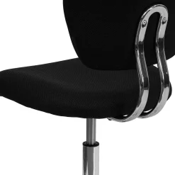 Flash Furniture Beverly Armless Ergonomic Mesh Swivel Mid-Back Padded Task Office Chair, Black (H2376FBK)