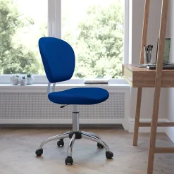 Flash Furniture Beverly Armless Ergonomic Mesh Swivel Mid-Back Padded Task Office Chair, Blue (H2376FBLUE)