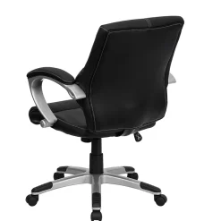Flash Furniture Bodie LeatherSoft Swivel Mid-Back Manager's Office Chair, Black (H9637L2MID)