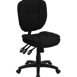 Flash Furniture Caroline Armless Ergonomic Fabric Swivel Mid-Back Multifunction Task Office Chair, Black (GO930FBK)