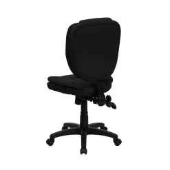 Flash Furniture Caroline Armless Ergonomic Fabric Swivel Mid-Back Multifunction Task Office Chair, Black (GO930FBK)