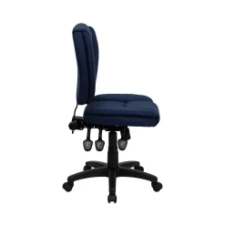 Flash Furniture Caroline Armless Ergonomic Fabric Swivel Mid-Back Multifunction Task Office Chair, Navy Blue (GO930FNVY)