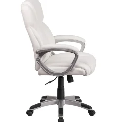 Flash Furniture Carolyn LeatherSoft Swivel Mid-Back Executive Office Chair, White (GO2236MWH)