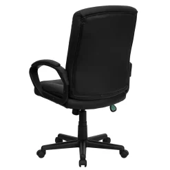 Flash Furniture Chelsea LeatherSoft Swivel Mid-Back Executive Office Chair, Black (GO9771BKLEA)