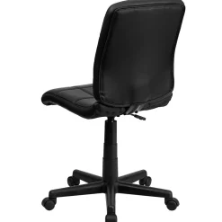 Flash Furniture Clayton Armless Vinyl Swivel Mid-Back Quilted Task Office Chair, Black (GO16911BK)